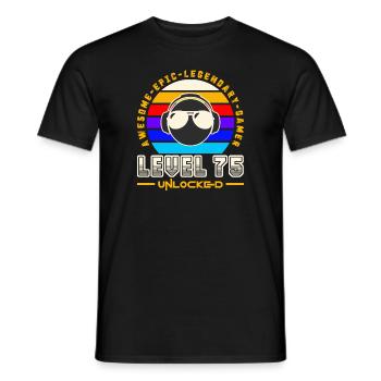 Level 75 - Men's T-Shirt - black - Front - AI Model Male 178 light (178cm)