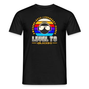Level 79 - Men's T-Shirt - black - Front - AI Model Male 178 light (178cm)