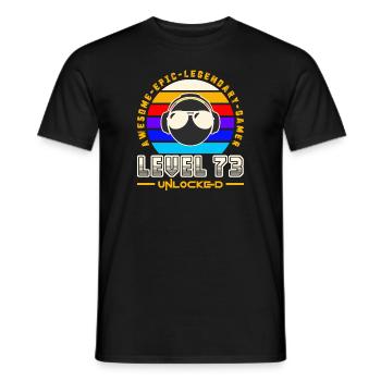 Level 73 - Men's T-Shirt - black - Front - AI Model Male 178 light (178cm)
