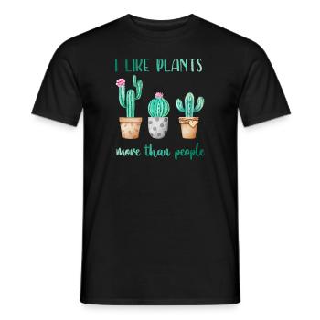 I Like Plants More Than People - Männer T-Shirt - Schwarz - Vorne - AI Model Male 178 light (178cm)