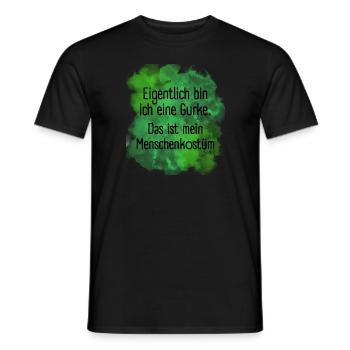 Actually, I'm a cucumber - Men's T-Shirt - black - Front - AI Model Male 178 light (178cm)