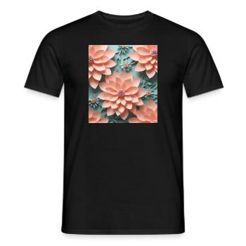 Papierblumen - Männer T-Shirt - Schwarz - Vorne - AI Model Male 178 light (178cm)