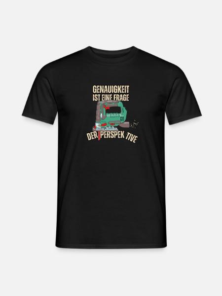 Genauigkeit ist eine Frage der Perspektive - Männer T-Shirt - Schwarz