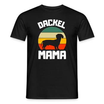 Maman teckel rétro - T-shirt homme - noir - Devant - AI Model Male 178 light (178cm)