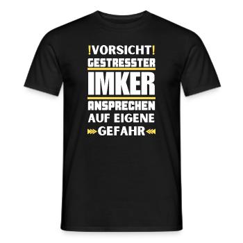 Don't talk to stressed beekeepers! - Men's T-Shirt - black - Front - AI Model Male 178 light (178cm)