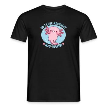 Mignon Est-ce que j’aime les axolotls Jeu de mots incroyablement drôle - T-shirt homme - noir - Devant - AI Model Male 178 light (178cm)