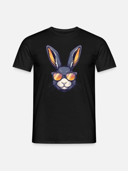 Bunny with sunglasses - Men's T-Shirt - black