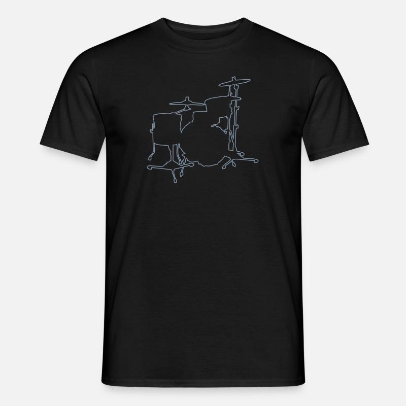 Drums Silhouette - Männer T-Shirt - Schwarz