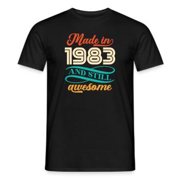 Hergestellt im Jahr 1983 und immer noch großartig - Männer T-Shirt - Schwarz - Vorne - AI Model Male 178 light (178cm)