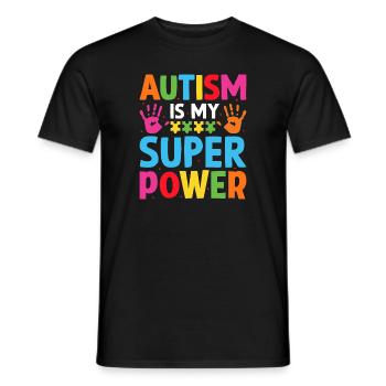 autism is my super power - Men's T-Shirt - black - Front - AI Model Male 178 light (178cm)