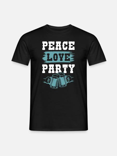 bier friede liebe - Männer T-Shirt - Schwarz