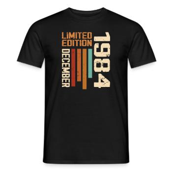 Décembre 1984 - 1984 Décembre - T-shirt homme - noir - Devant - AI Model Male 178 light (178cm)