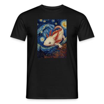 axolotl, van gogh, style, sternennacht - Männer T-Shirt - Schwarz - Vorne - AI Model Male 178 light (178cm)