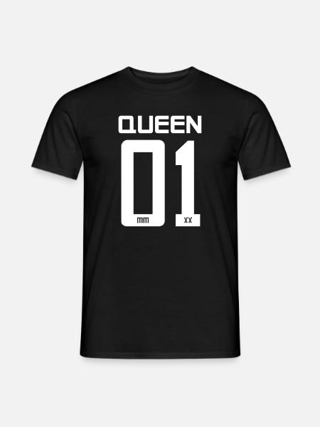 King - Queen Geschenk Geschenkidee - Männer T-Shirt - Schwarz