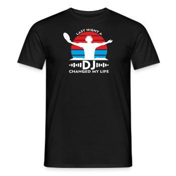 DJ - changed my live - Men's T-Shirt - black - Front - AI Model Male 178 light (178cm)