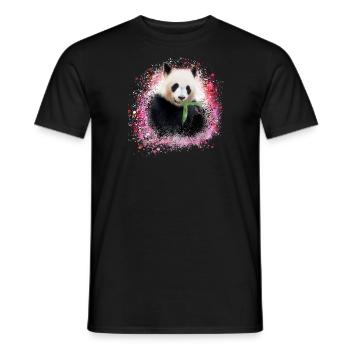panda,pandabär,bunt,graffiti,malerei,pink - Männer T-Shirt - Schwarz - Vorne - AI Model Male 178 light (178cm)