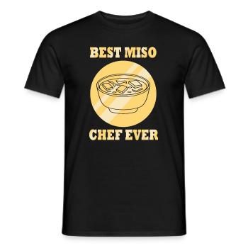Best Miso Chef Ever Ironic Saying Miso Soup - Men's T-Shirt - black - Front - AI Model Male 178 light (178cm)