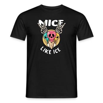 eiskugel eis in der waffel naschkatze nice ice - Männer T-Shirt - Schwarz - Vorne - AI Model Male 178 light (178cm)