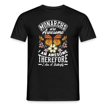 Entomologie Asclépiade Monarque Papillon Drôle - T-shirt homme - noir - Devant - AI Model Male 178 light (178cm)