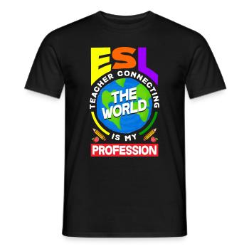 ESL Teacher Linguist Multilingual Teaching - Men's T-Shirt - black - Front - AI Model Male 178 light (178cm)