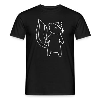 Skunk Drawing Waldtier Süße Nagetier-Silhouette - Männer T-Shirt - Schwarz - Vorne - AI Model Male 178 light (178cm)