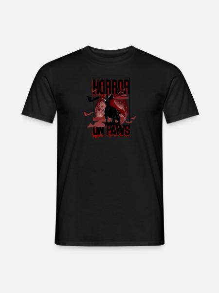 Gys på poter | Uhyggelig hund foran blodmåne - Mænd T-shirt - 