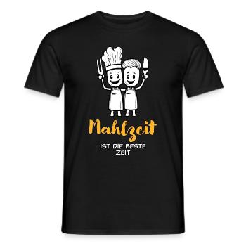 Mahlzeit Ist Die Beste Zeit - hell - Männer T-Shirt - Schwarz - Vorne - AI Model Male 178 light (178cm)