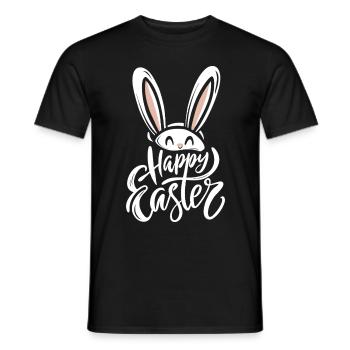 Happy Easter - Osterhase - Osterei - Geschenk - Männer T-Shirt - Schwarz - Vorne - AI Model Male 178 light (178cm)