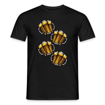 Beer Team Beer Glasses - Men's T-Shirt - black - Front - AI Model Male 178 light (178cm)
