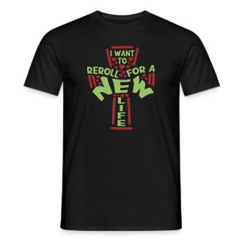 Je veux reroll une nouvelle vie RPG MMO jeux vidéo - T-shirt homme - noir - Devant - AI Model Male 178 light (178cm)