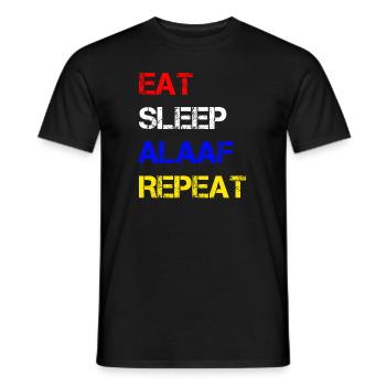 EAT SLEEP ALAAF REPEAT | Carnival - Men's T-Shirt - black - Front - AI Model Male 178 light (178cm)