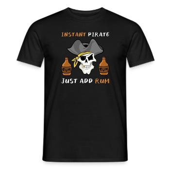 Pirat Rum Totenkopf Geschenk Spruch - Männer T-Shirt - Schwarz - Vorne - AI Model Male 178 light (178cm)