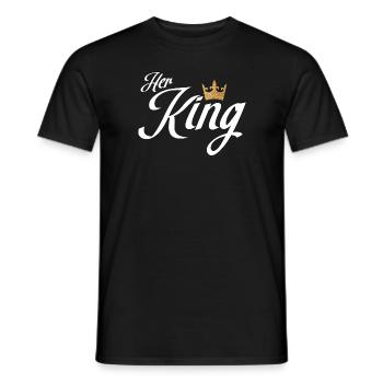 Her King King Queen Couple Outfit - Men's T-Shirt - black - Front - AI Model Male 178 light (178cm)