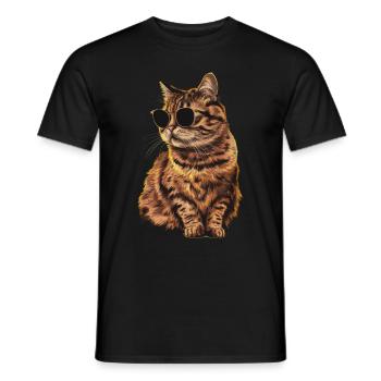 Sonnenbrille für Britisch Kurzhaarkatzen Geschenk - Männer T-Shirt - Schwarz - Vorne - AI Model Male 178 light (178cm)