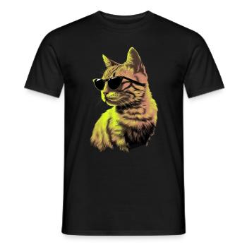 Sonnenbrille für Japanese Bobtail-Katzen Geschenk - Männer T-Shirt - Schwarz - Vorne - AI Model Male 178 light (178cm)