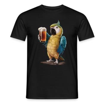 Papagei Bier - Männer T-Shirt - Schwarz - Vorne - AI Model Male 178 light (178cm)