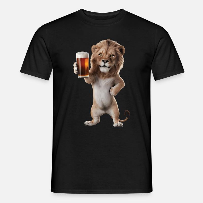 Löwe Bier - Männer T-Shirt - Schwarz