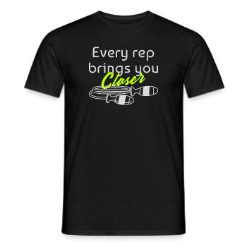 Every Rep Brings You Closer Skipping rope Fitness - Men's T-Shirt - black - Front - AI Model Male 178 light (178cm)