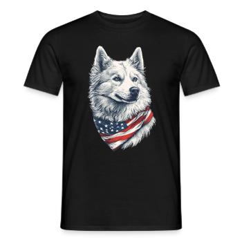 Samojede - Männer T-Shirt - Schwarz - Vorne - AI Model Male 178 light (178cm)