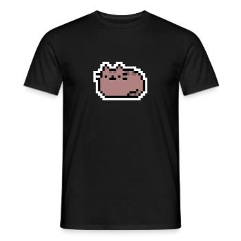 Kätzchen - Katze - CAT - Pixel - Pixelart - Männer T-Shirt - Schwarz - Vorne - AI Model Male 178 light (178cm)