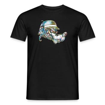 Hund mit Sprengstoff - Männer T-Shirt - Schwarz - Vorne - AI Model Male 178 light (178cm)