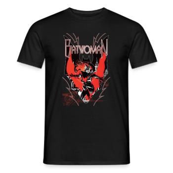 Batwoman in Action Emblem - Men's T-Shirt - black - Front - AI Model Male 178 light (178cm)