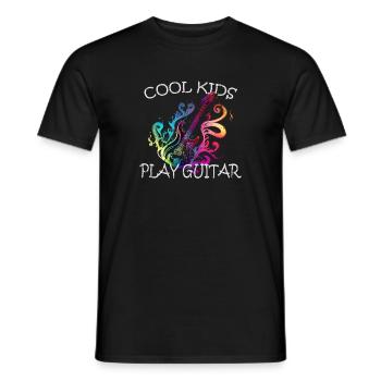 Guitare drôle en disant que les enfants cool jouent de la guitare - T-shirt homme - noir - Devant - AI Model Male 178 light (178cm)