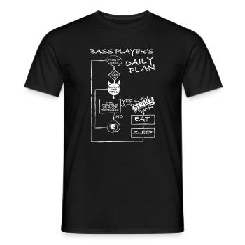 Bass Player's Daily Plan funny day plan - Men's T-Shirt - black - Front - AI Model Male 178 light (178cm)