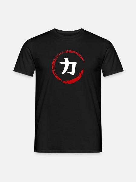 Kanji japonais attribut POWER - Chemise d’anime - T-shirt homme - noir