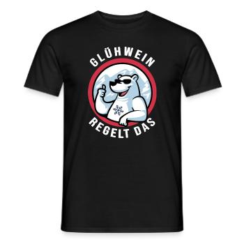 Winterbaden & Gühwein Eisbader Winterparty - Männer T-Shirt - Schwarz - Vorne - AI Model Male 178 light (178cm)