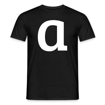 Buchstabe a "a" weiß - Männer T-Shirt - Schwarz - Vorne - AI Model Male 178 light (178cm)