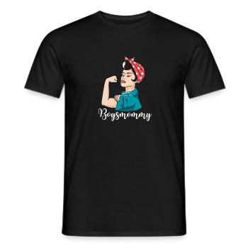 Boysmommy boy mama mother sons son gift - Men's T-Shirt - black - Front - AI Model Male 178 light (178cm)