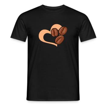 Kaffeebohne Herz Café Kaffee - Männer T-Shirt - Schwarz - Vorne - AI Model Male 178 light (178cm)