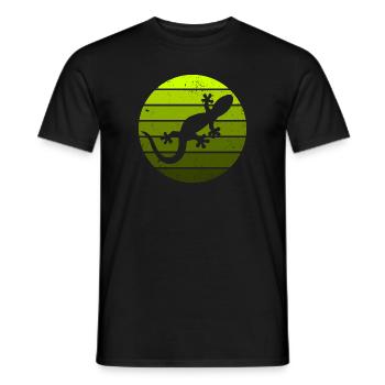 Eidechse Gecko Salamander Reptil Echse Sunset - Männer T-Shirt - Schwarz - Vorne - AI Model Male 178 light (178cm)